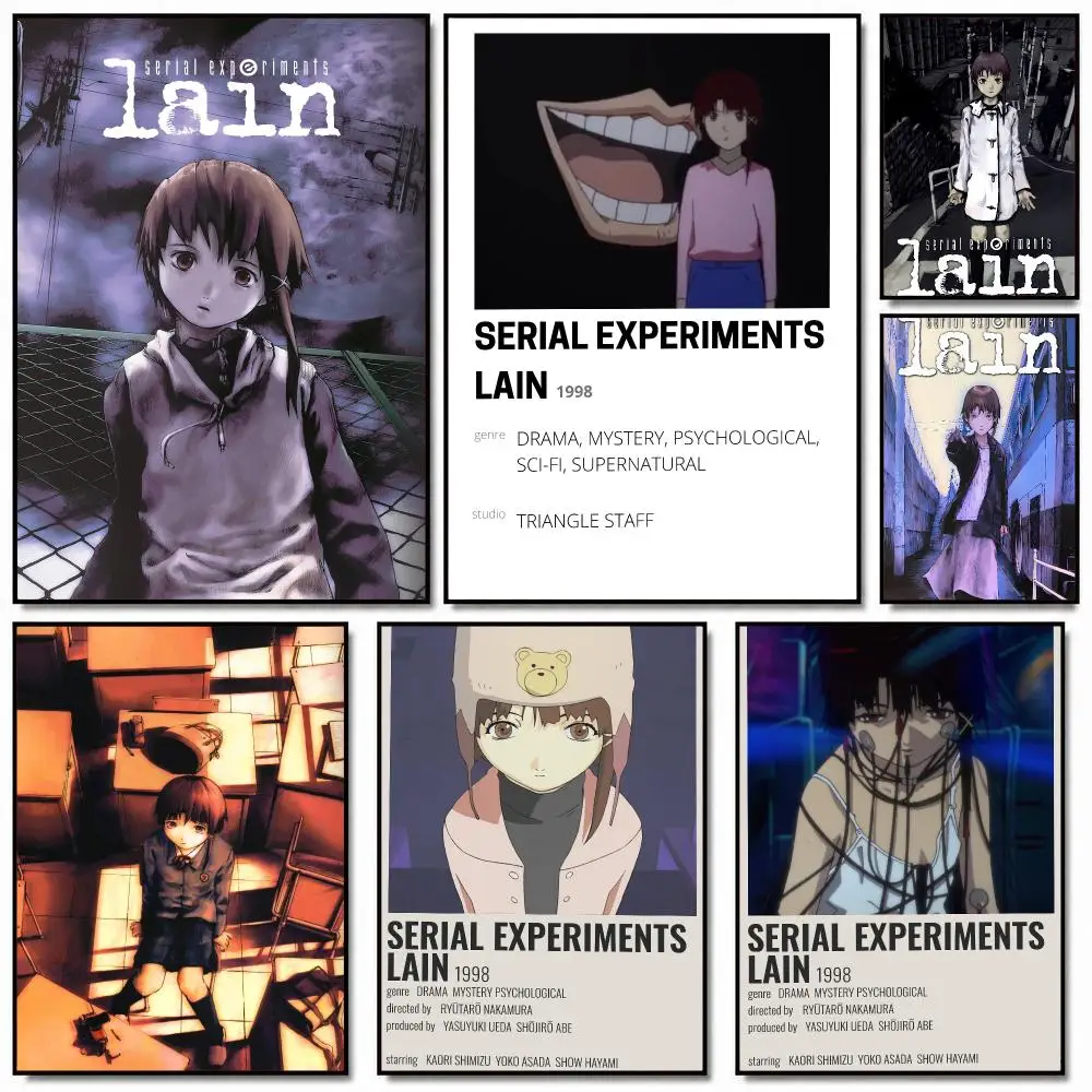 anime S-Serial Experiments Lain-N Poster Removable Wall Sticker for Home Cafe Bar Office Interior Decor