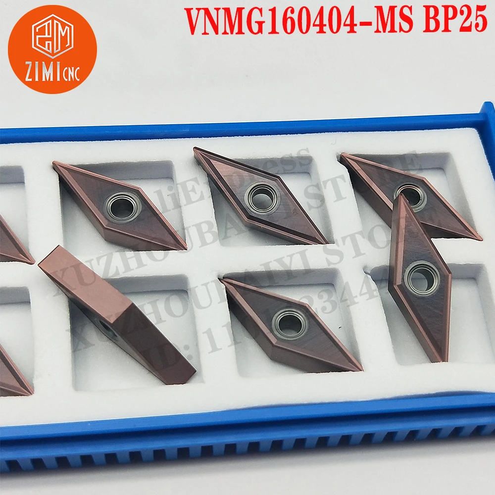 VNMG160404-MS BP25 internal steel parts Processing Metal Lathe Tools Blade CNC Tool Turning Tools VNMG 160404 mechanical Inserts