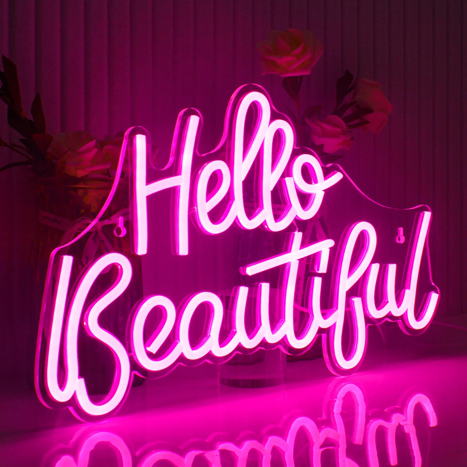 Hello Beautiful Neon Sign Led Light Wedding Wall Decor Room Decoration For Beauty Salon Bedroom Bar Party Art Letter USB Lamp