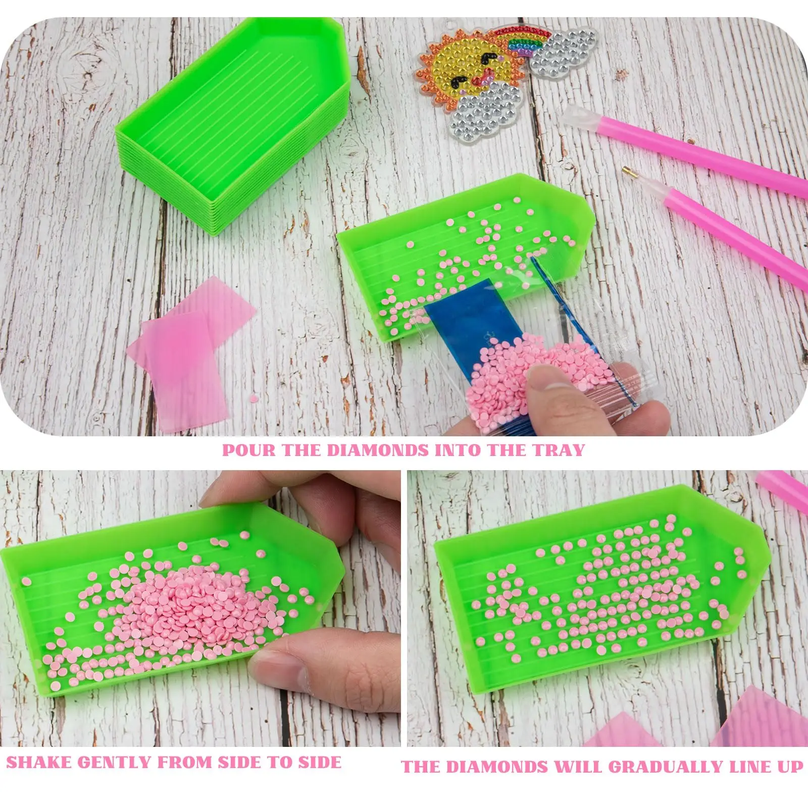 28PCS Plastic Diamond Painting Trays, Bead Sorting Trays, Diamond Painting Accessories and Tools for DIY Crafts (4.72 X 2.26 Inc