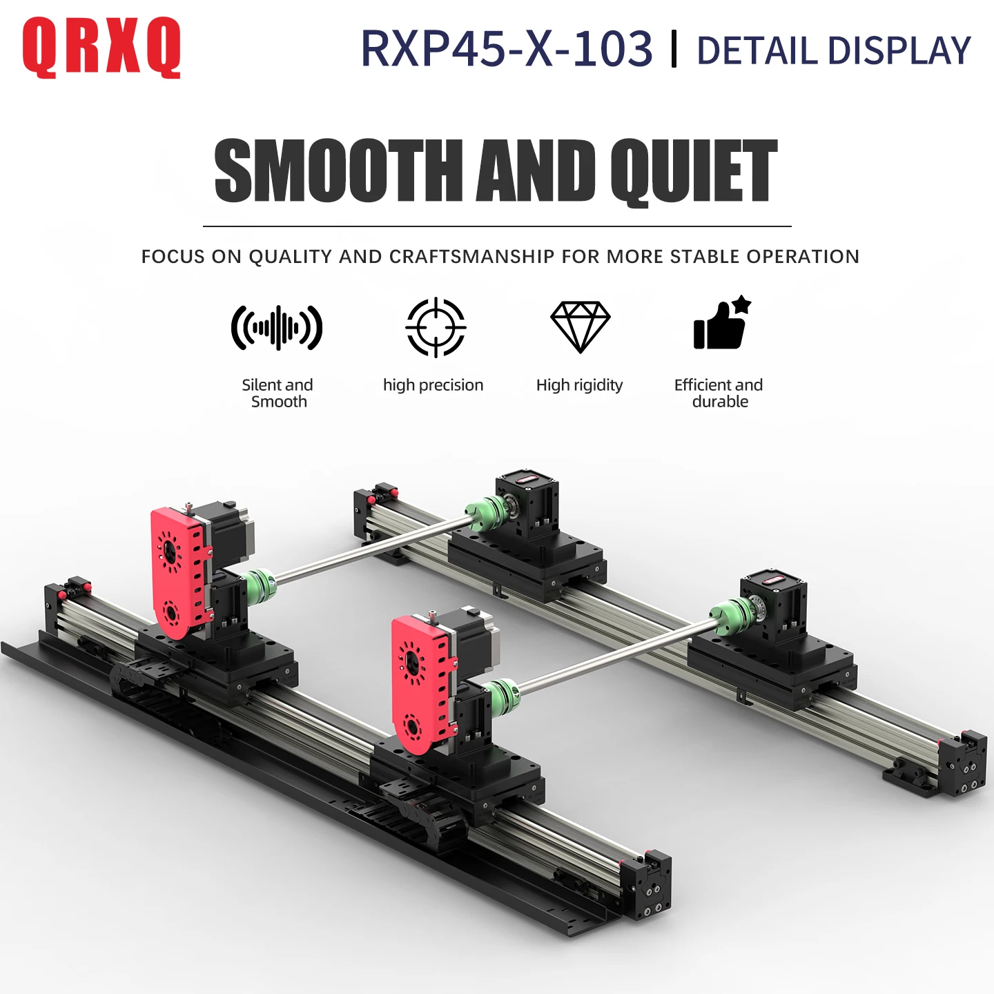 QRXQ RXP45-X-103 Gantry Handling Synchronous Belt Linear Module High Speed Mute Linear Module Slide Table Reciprocating Linear