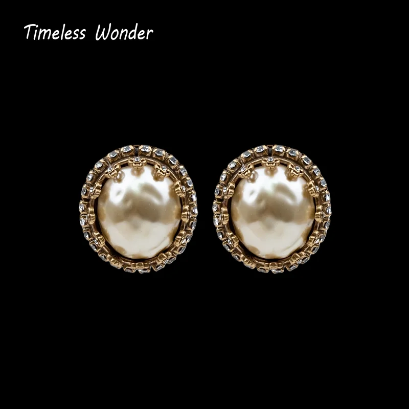 

Timeless Wonder Fancy Zircon Geo Button Earrings for Women Designer Jewelry Punk Luxury Sweet Gift Rare Top Neat Trendy 1376