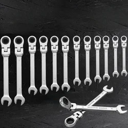 20Size 6-25mm Reversible Ratchet Wrench Ratcheting Socket Spanner Nut Hand Tools for Repair DIY