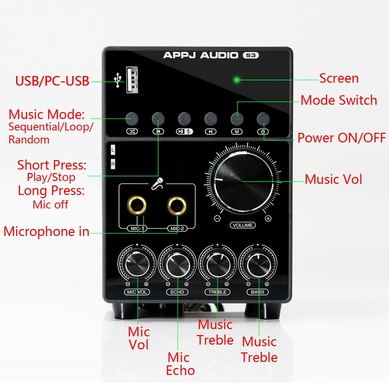AMPLIFICADOR DE POTENCIA de Karaoke con micrófono Dual, Control de agudos y graves, Bluetooth 5,0, Ma12070, miniamplificador Digital de Audio para el hogar, USB/RCA/OPT/COA In