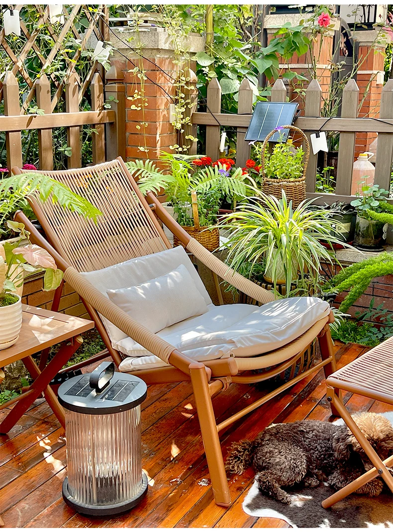 

chair balcony leisure lazy sofa lounge chair lunch break rattan chair courtyard garden outdoor tables and chairs