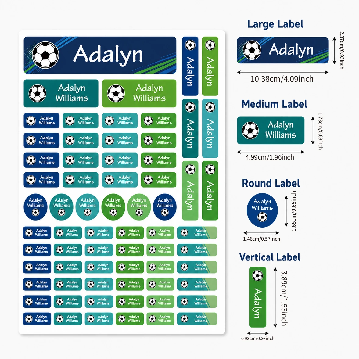 Custom Soccer Name Labels Pers - Fitness Journal Planner ulasan dan harga