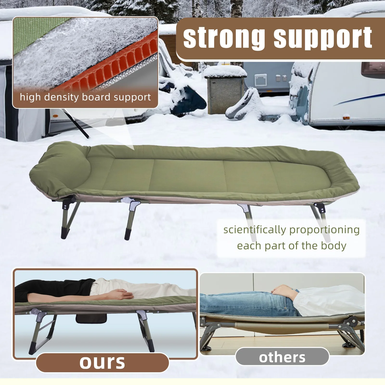 High Quality Camping Bed Upgraded Thickened Outdoor Portable Folding Bed with Customized Services