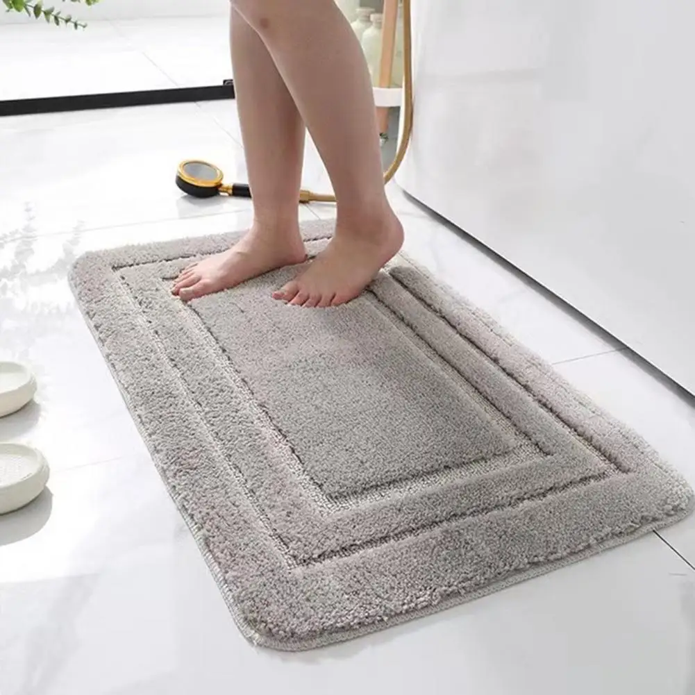 Plush Bathroom Mat Anti-slip Mat Absorbent Anti-slip Doormat for Entryways Kitchen Bathroom Durable Indoor for Moisture for Room