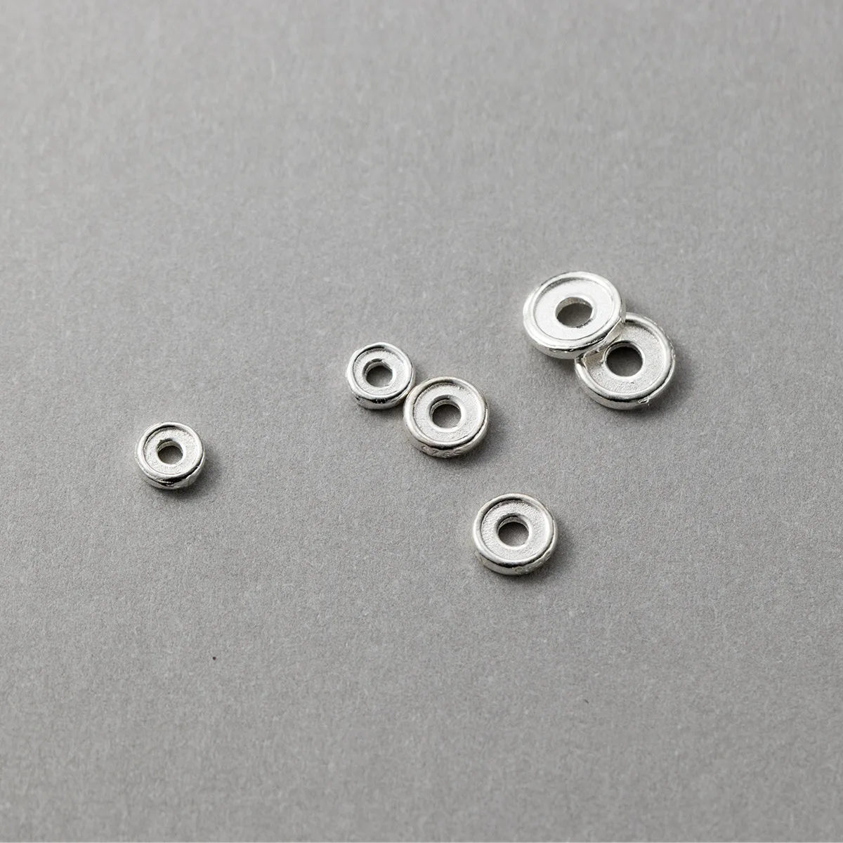 1pc 925 Sterling Silver Round Flat Spacers Gaskets 4/5/6MM Jewelry Loose Silver Beads Shim Materials DIY Bracelets Necklace Make