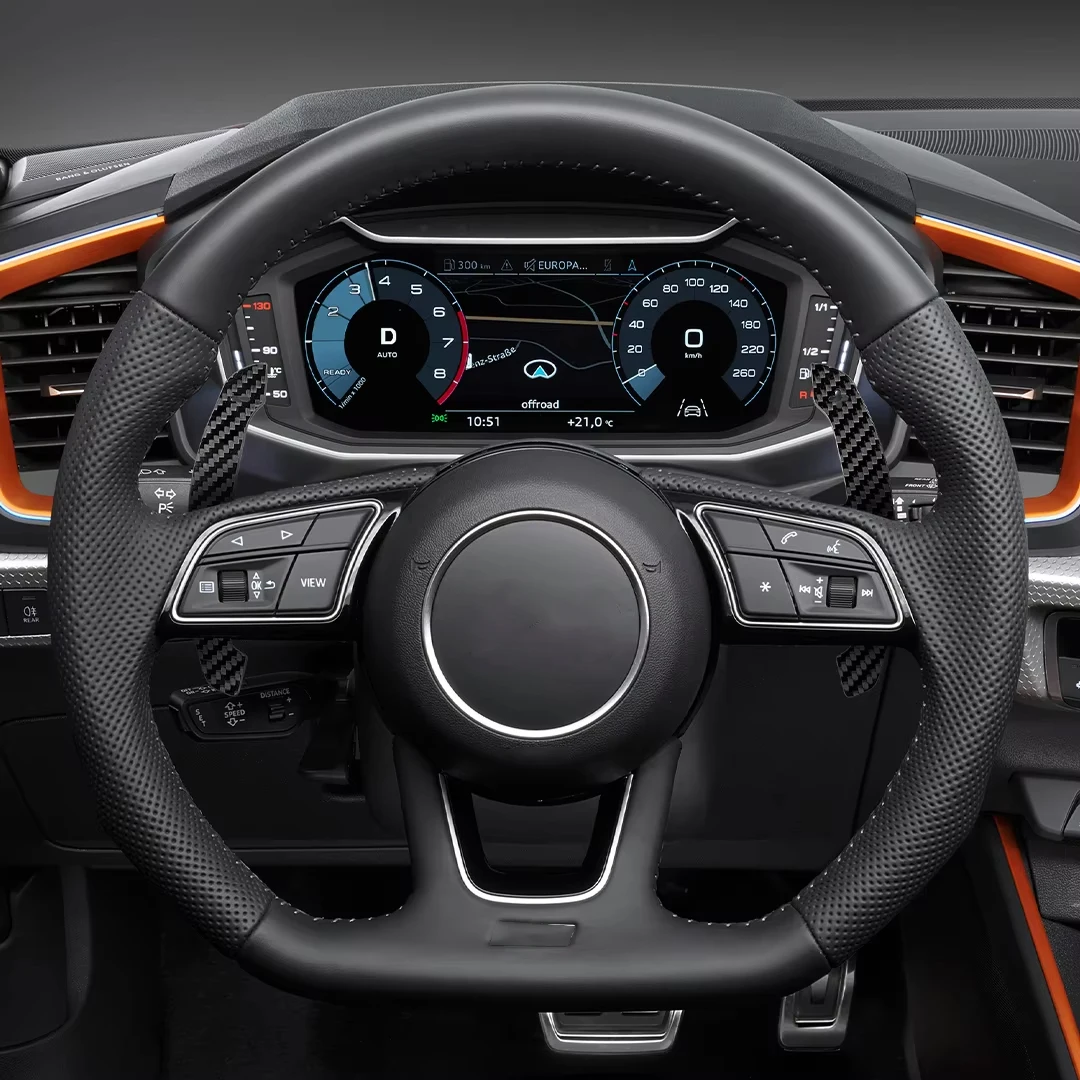 Compatible for Audi A Series: 1 2 3 4 5 8  Series: Q2-8 s1-5 Steering Wheel Shift Paddle Magnetic Carbon Fiber Paddle Shifter