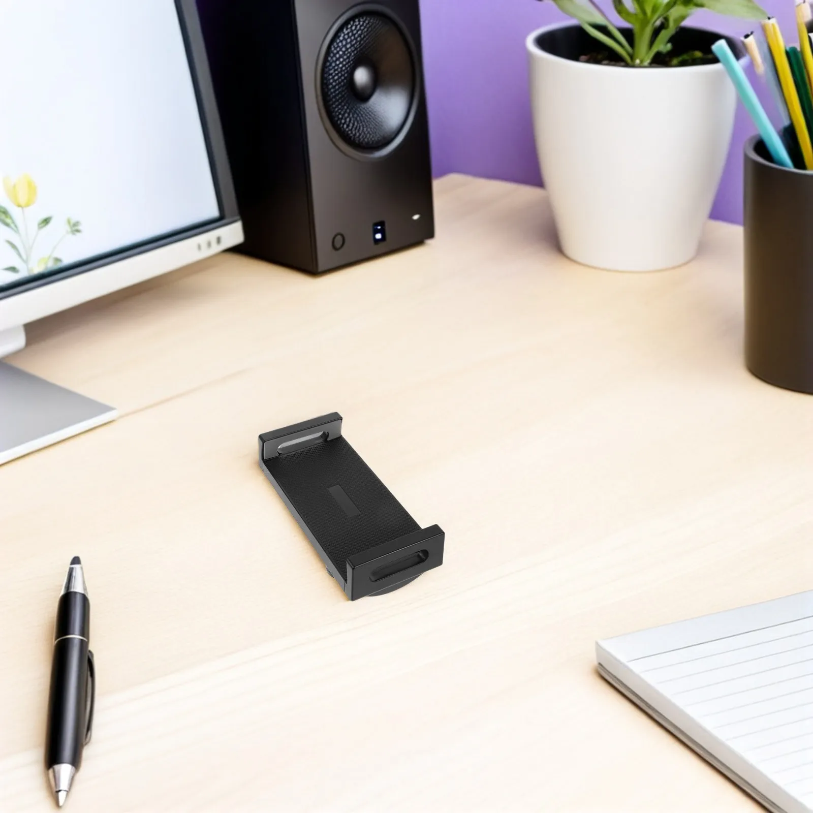 Stand Tablet Holder 4.6 to 10 Adjustable Mic Stand Clamp Clip on Tablet and Phone Mount Holder Black