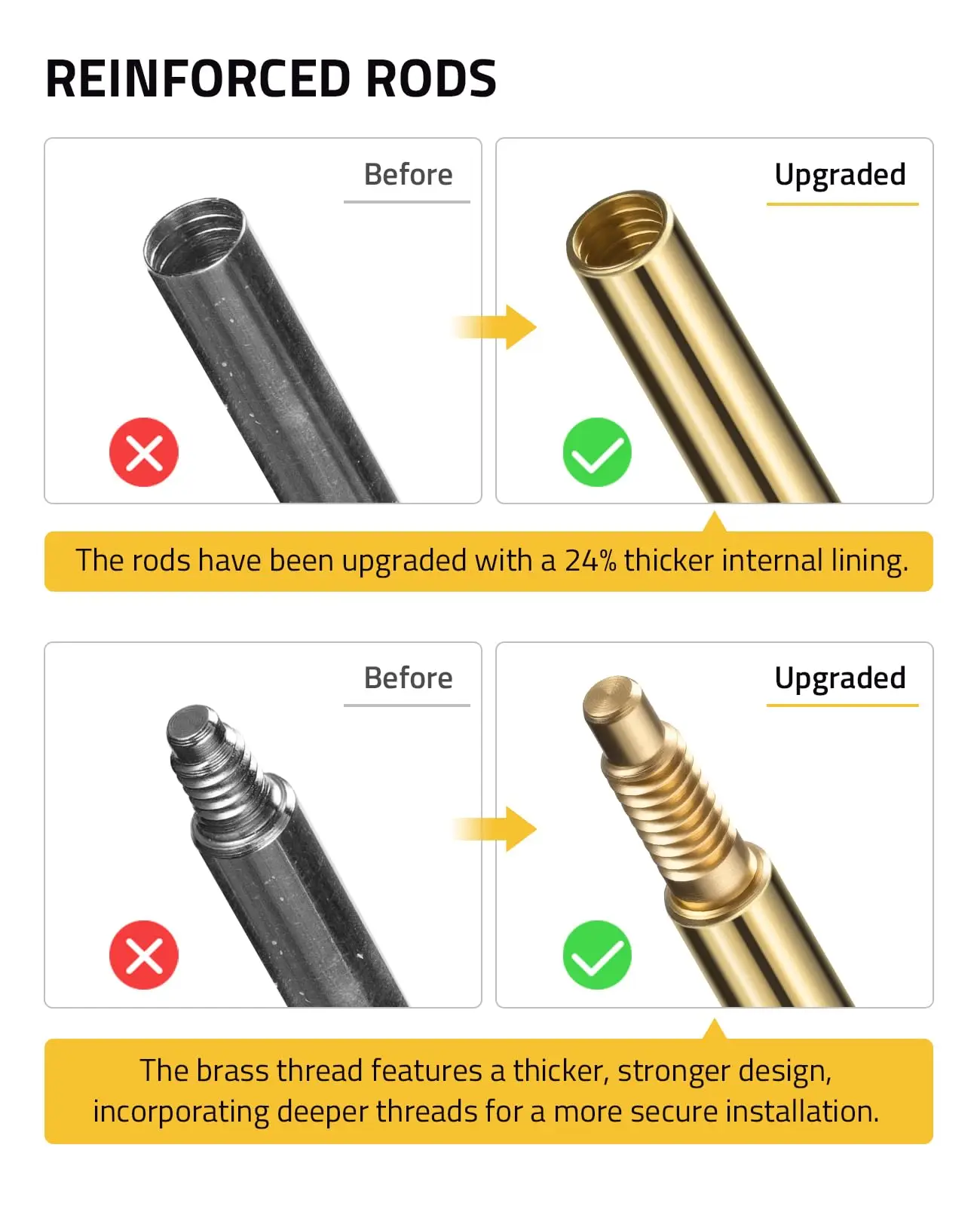 CVLIFE.177/.22lr طقم تنظيف المسدس عيار مع 6 قضبان 5.56 مم/.22/.223/.17 مجموعات تنظيف مسدس البندقية مع فرش تجويف النايلون