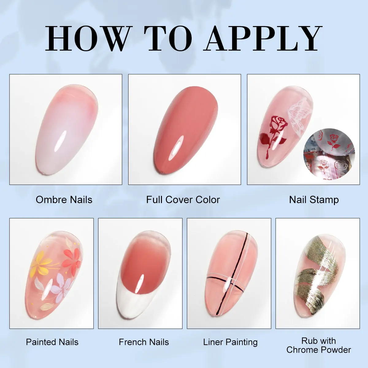 LIMEGIRL 7w1 Zestaw Żeli do Malowania Gradientu 9 Kolorów Gradientowych Szybkoschnący Żel z 50 Gąbkami do Paznokci DIY Zestaw Żeli Kolorowych