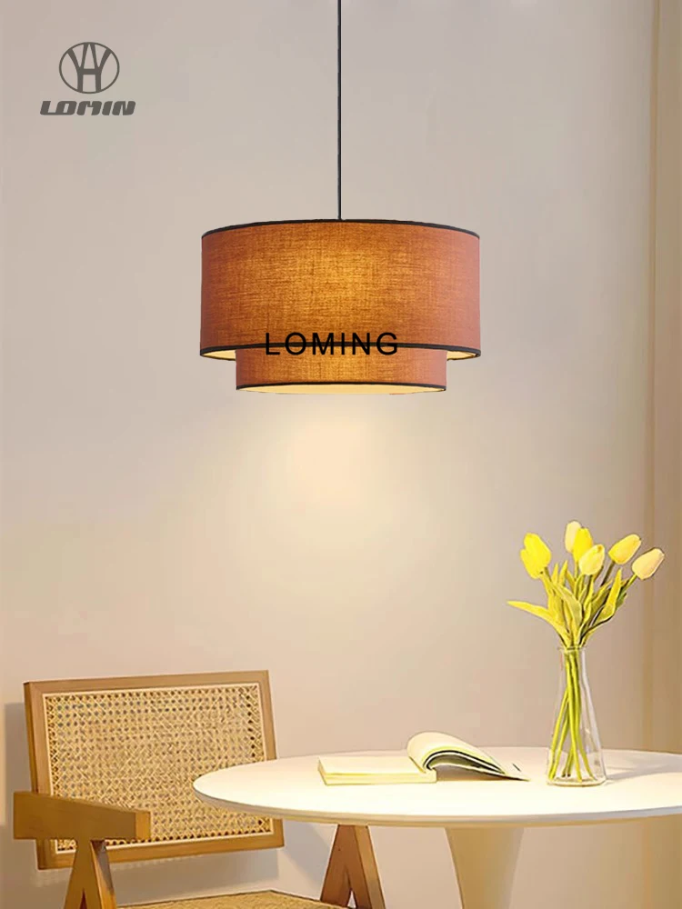 

Modern Nordic Linen Ceiling Pendant Lamp Classic Fabric Light Fixture for Living Room Bedroom Dining Room Home Decor Lighting