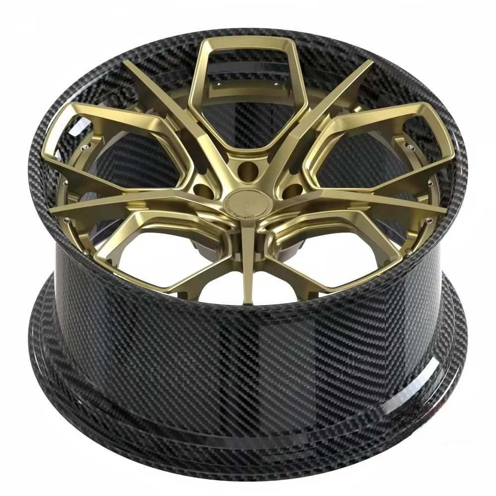 Custom Carbon Fiber Forged Wheels 20 21 22 23 24 Inch Two Pieces Center Face 6061-T6 Aluminum Barrel Carbon Fiber