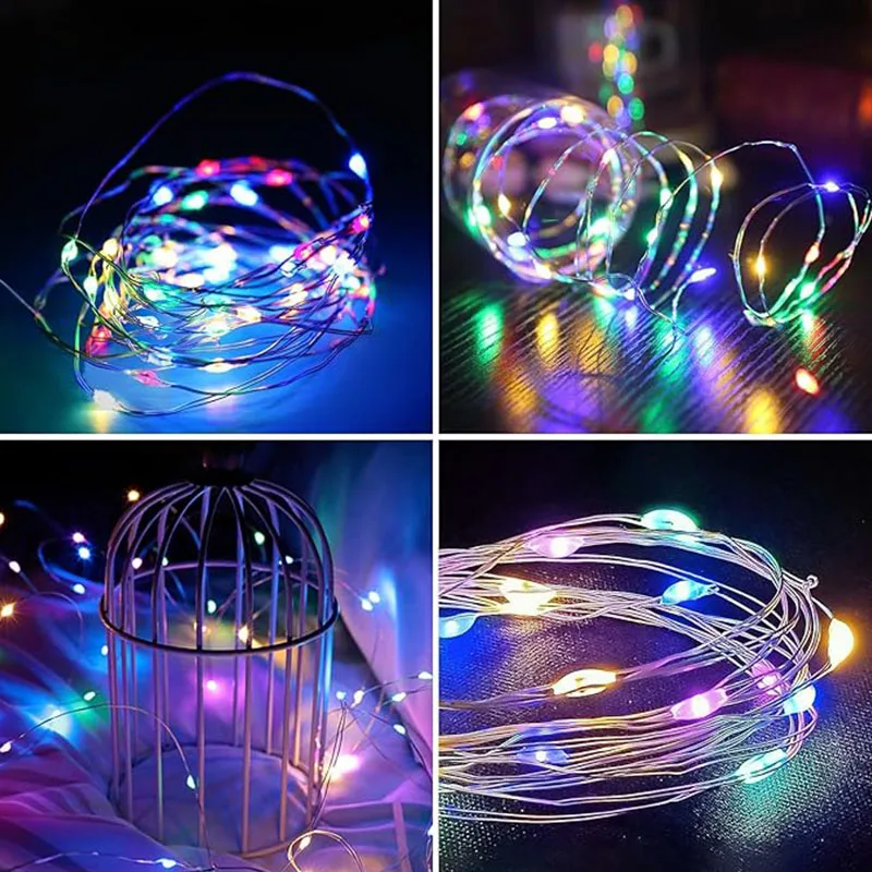 Outdoor LED Fairy String Light 7m/12m/22m/32m Solar Powered Copper Wire 8 Modes String Lights For Holiday Christmas Party