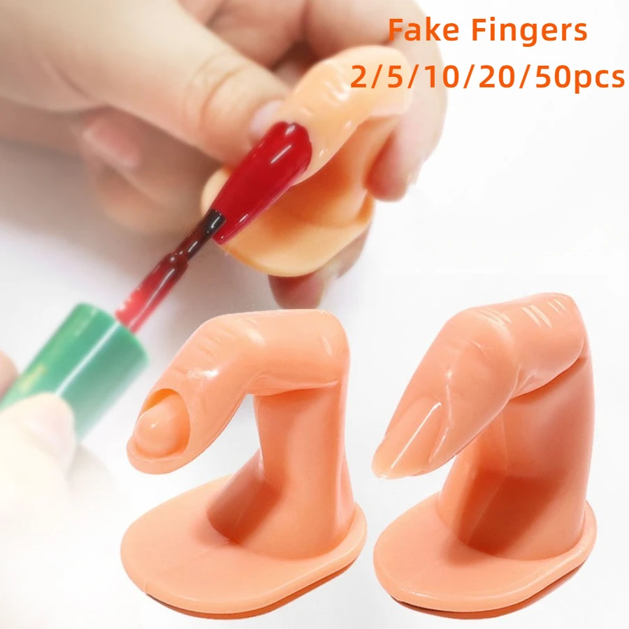 2/5/10/20/50pcs Practice Finger Nail Art Practice Finger Plastic Fake Fingers with Nails for Hand Nail Art Training Display