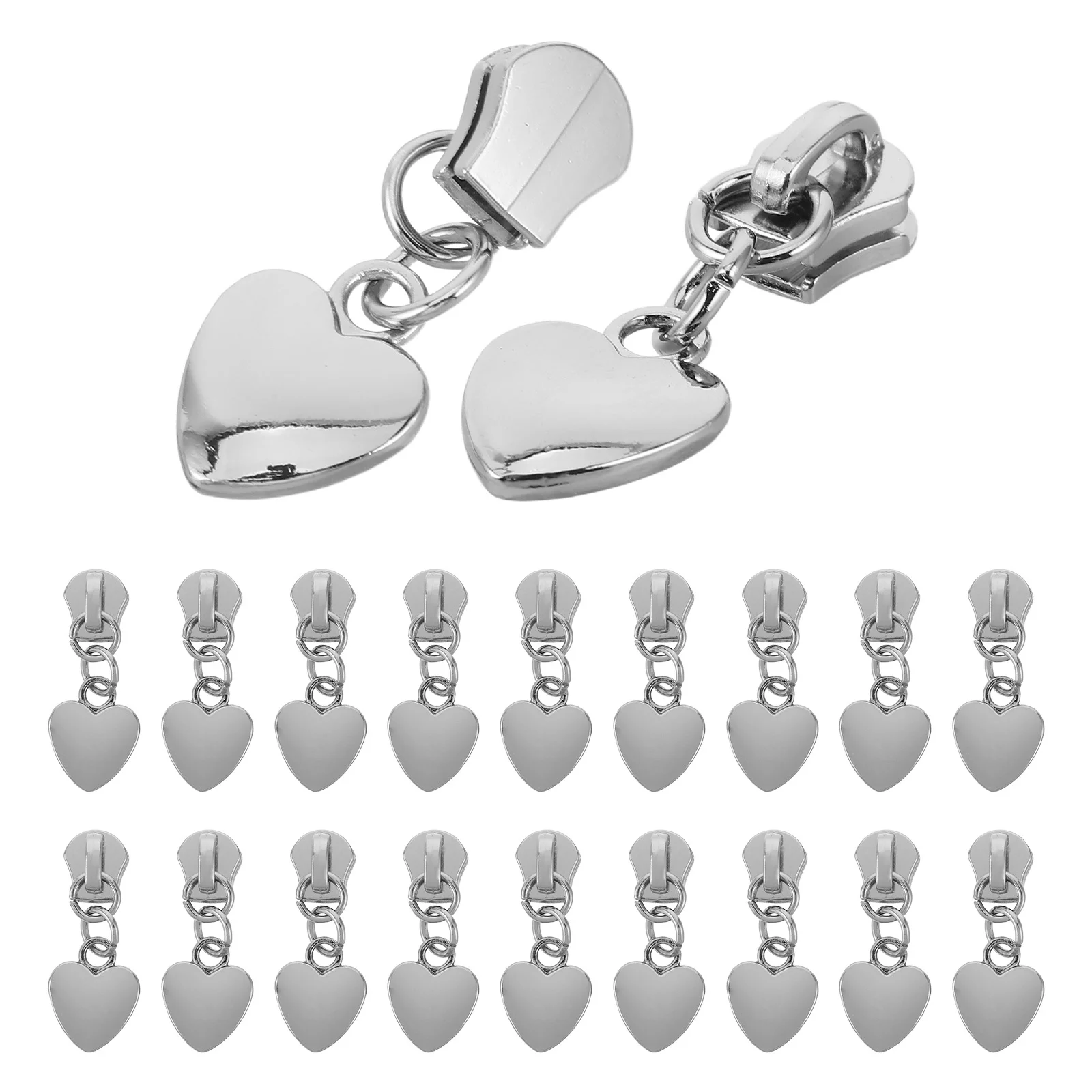 

20Pcs Zipper Pull Replacement Heavy Duty Metal Detachable Zipper Tabs for Jacket Jeans Bags Backpacks Luggage Repair Pulls