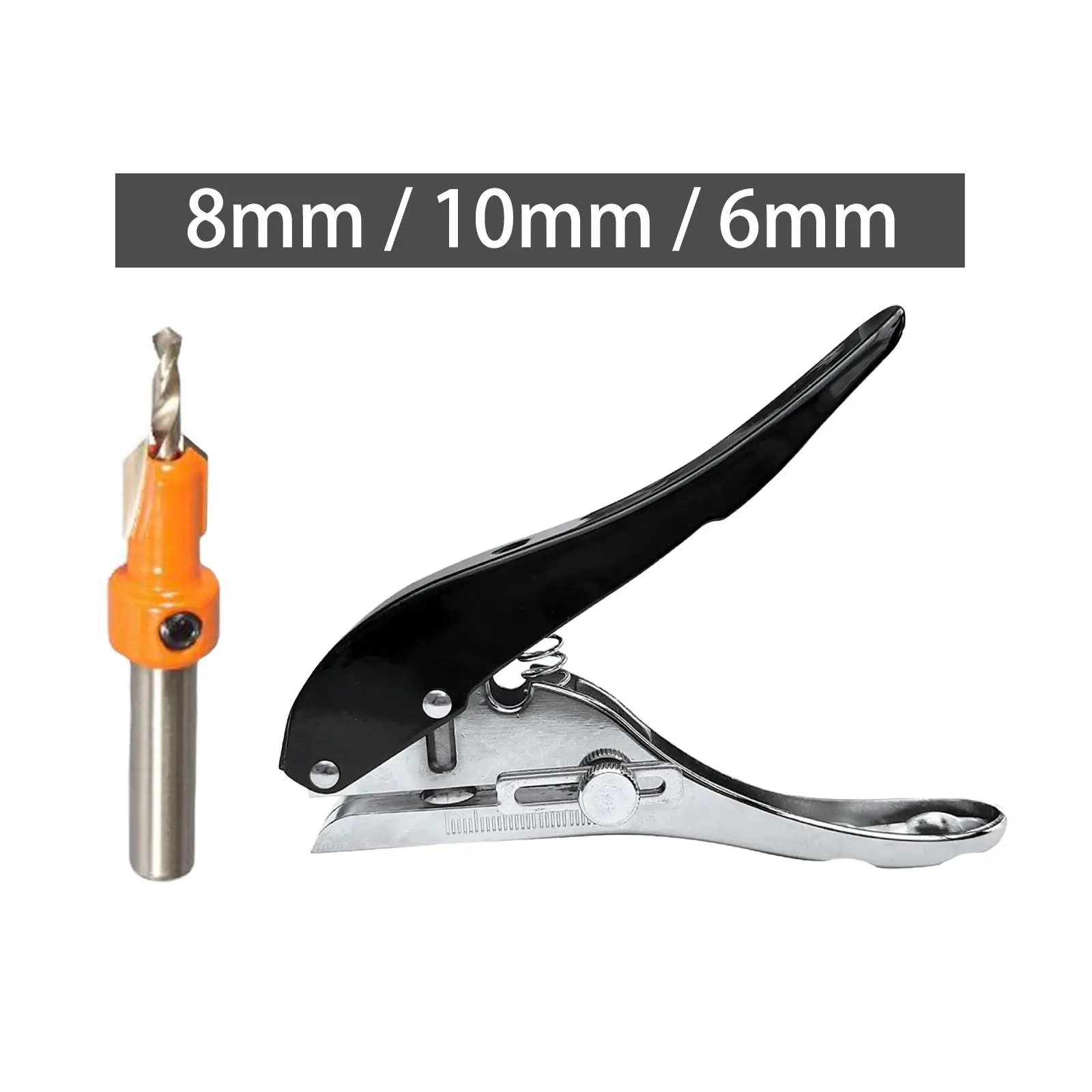 Portable Punching Pliers Hole Punch Countersink Drill Bit for Paper Banding Badge Tag