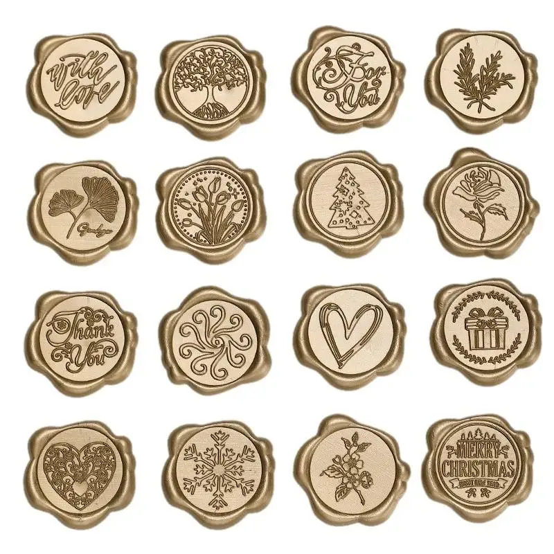 10pcs Vintage Wax Seal Stamp Stickers DIY Scrapbooking Journal Planner Decoration Stationery Envelope Sealing Sticky Label Tags