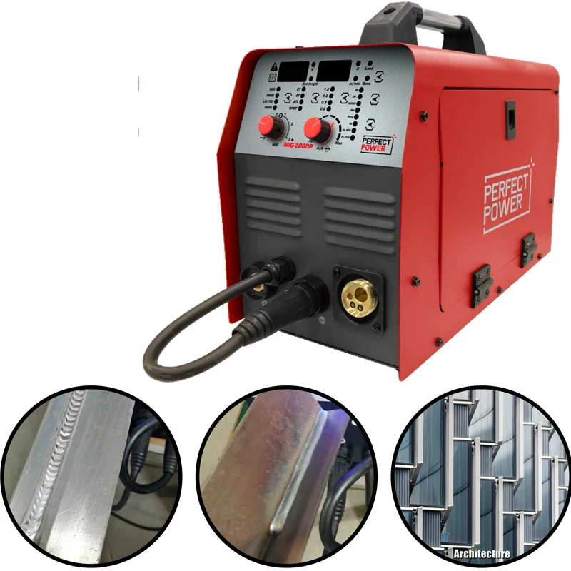 PERFECT POWER GAS/GASLESS DOUBLE PULSED MIG/MAG WELDING MACHINE MIG-200DP MMA FLUX CORED COMPACT INTELLIGENT CONTROL 2T/4T