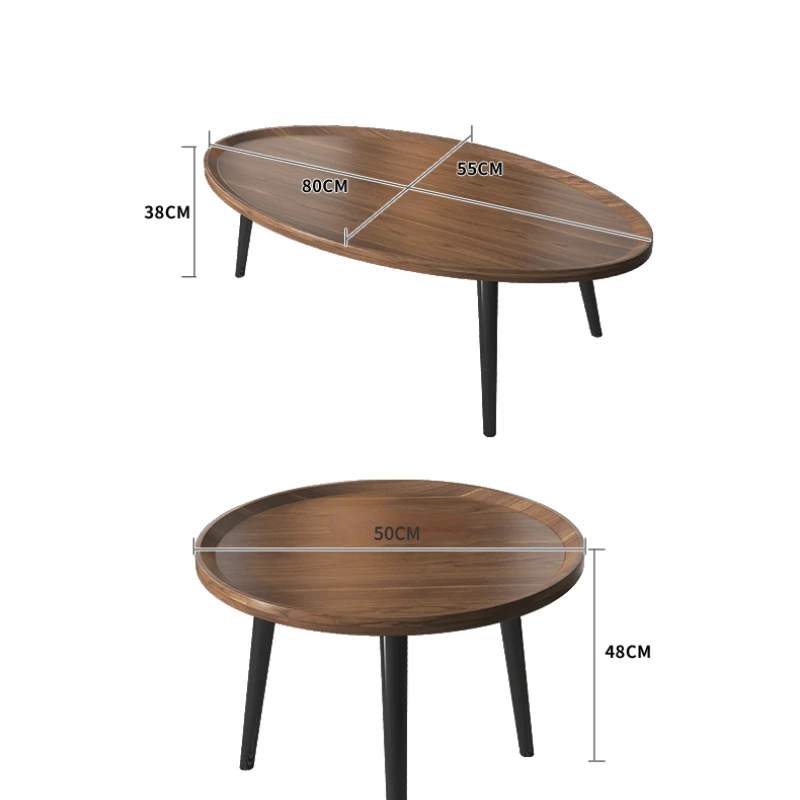 Simple Modern Nordic Wood Coffee Table Home Living Room Small Sofa Bedside Table Creative Round Tea Table Set Home Furniture