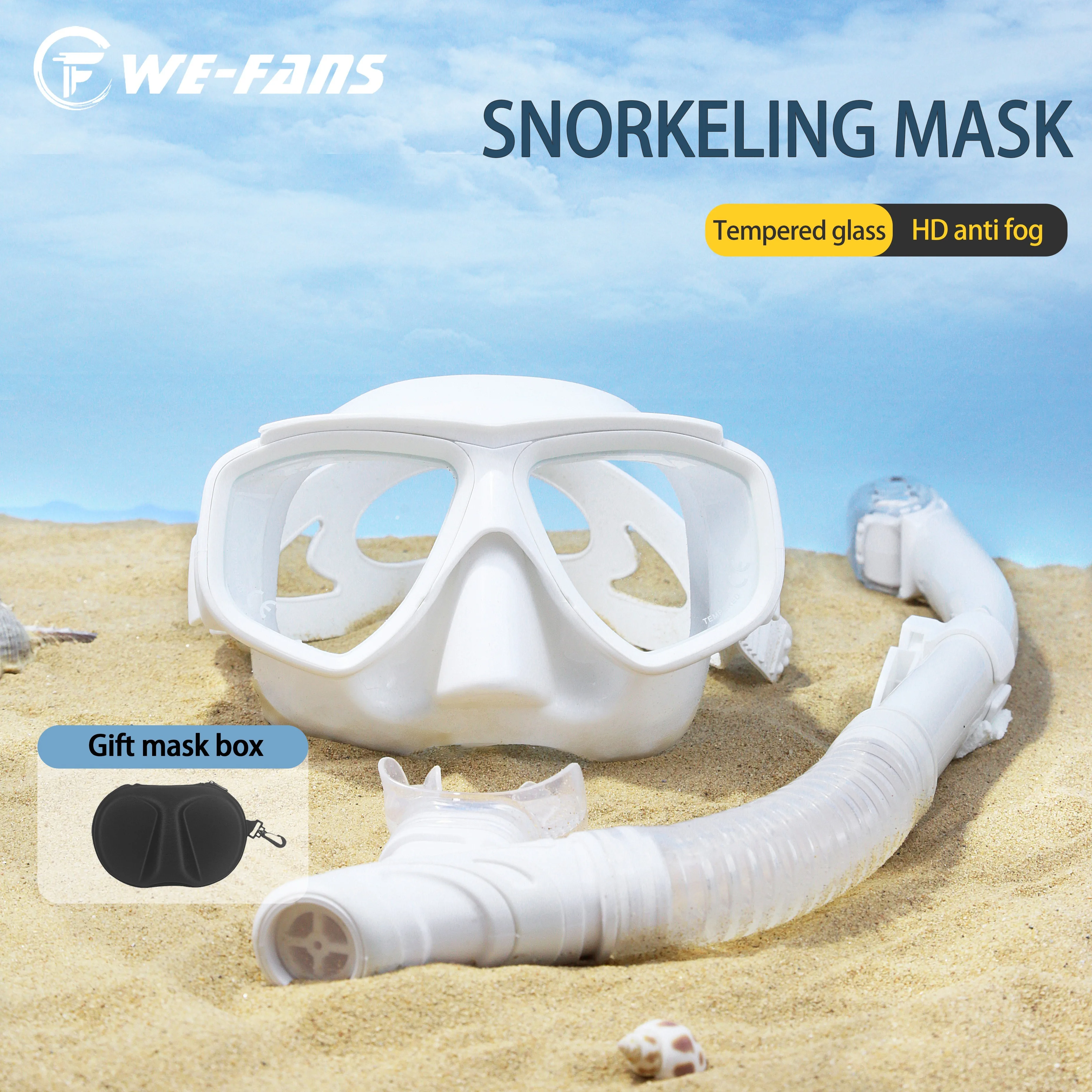 

Professional Free Diving Mask, Tempered Glass Scuba Diving Mask, Swimming Goggles Set Male And Female Diving Equipment