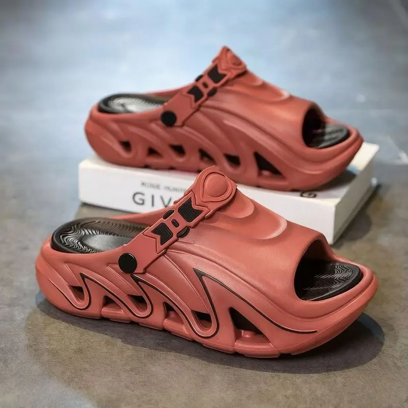 Sabots unisexes en EVA, sandales d'été à semelle épaisse, chaussures légères décontractées, tongs de plage pour l'extérieur, chaussures respirantes à enfiler.