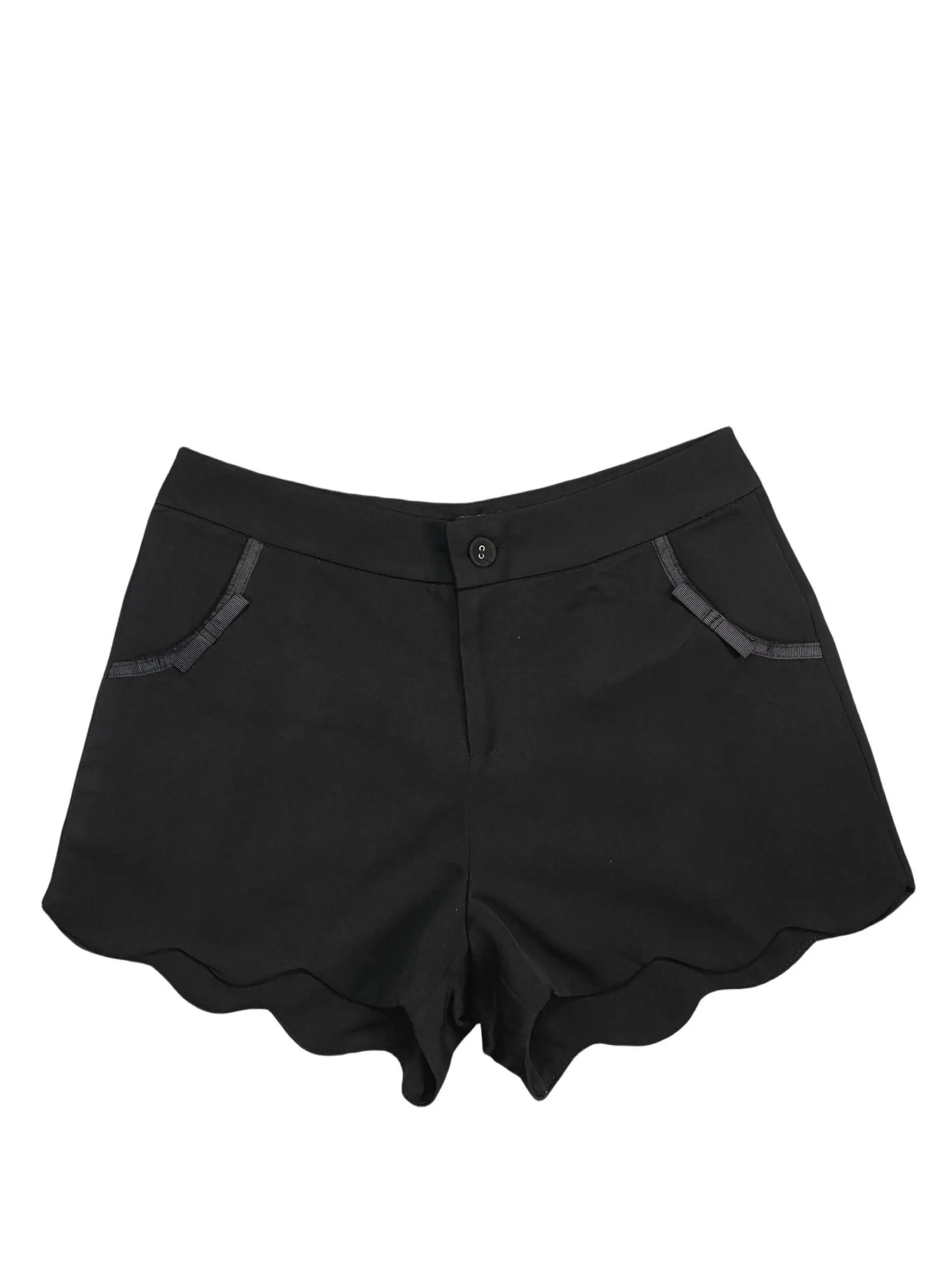Plones informs nes de un botón a la moda B026, ropa de mujer, plones cortos con borde Floral, prendas de vesti...