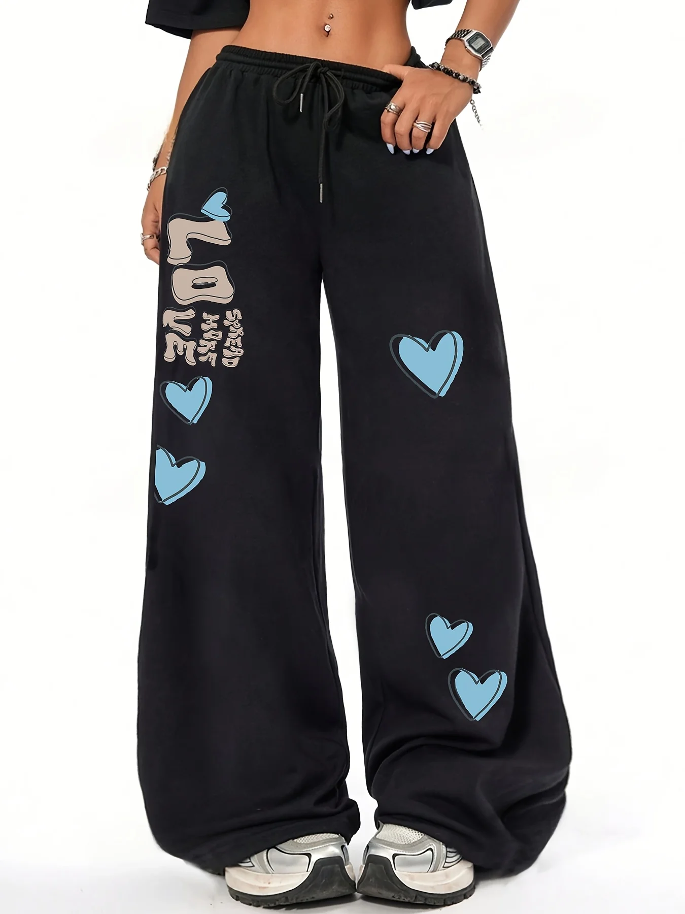 

Женские осенние и зимние свободные прямые флисовые спортивные штаны больших размеров с эластичным поясом, модная уличная одежда, стильная универсальная одежда