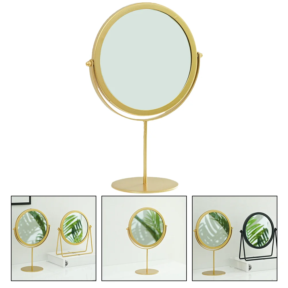 Vanity Mirror Home Woman Makeup Desktop Girl Decor Modeling Cosmetics Metal Scene Student