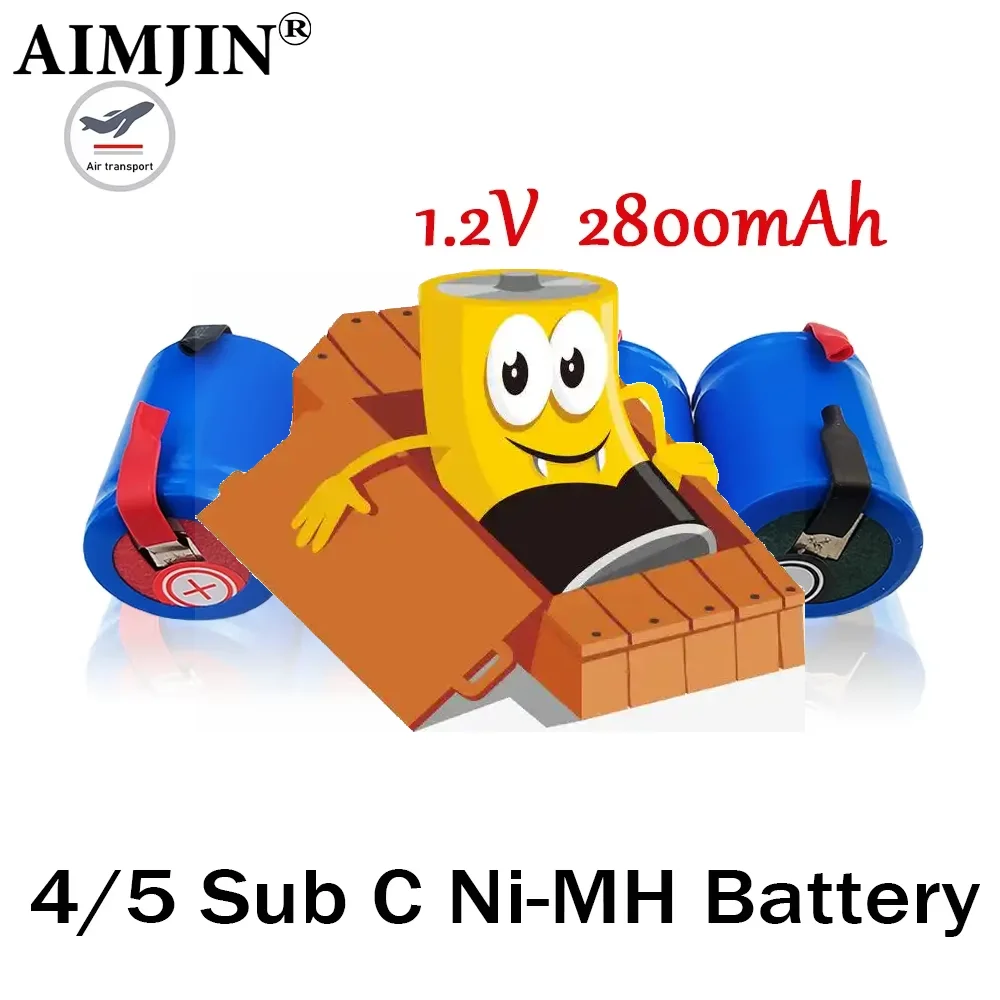

New 4/5SC SC Sub C li-ion Li-Po Lithium Battery High-Discharge 1.2V 2800mAh Rechargeable Ni-MH Batteries With Welding Tabs