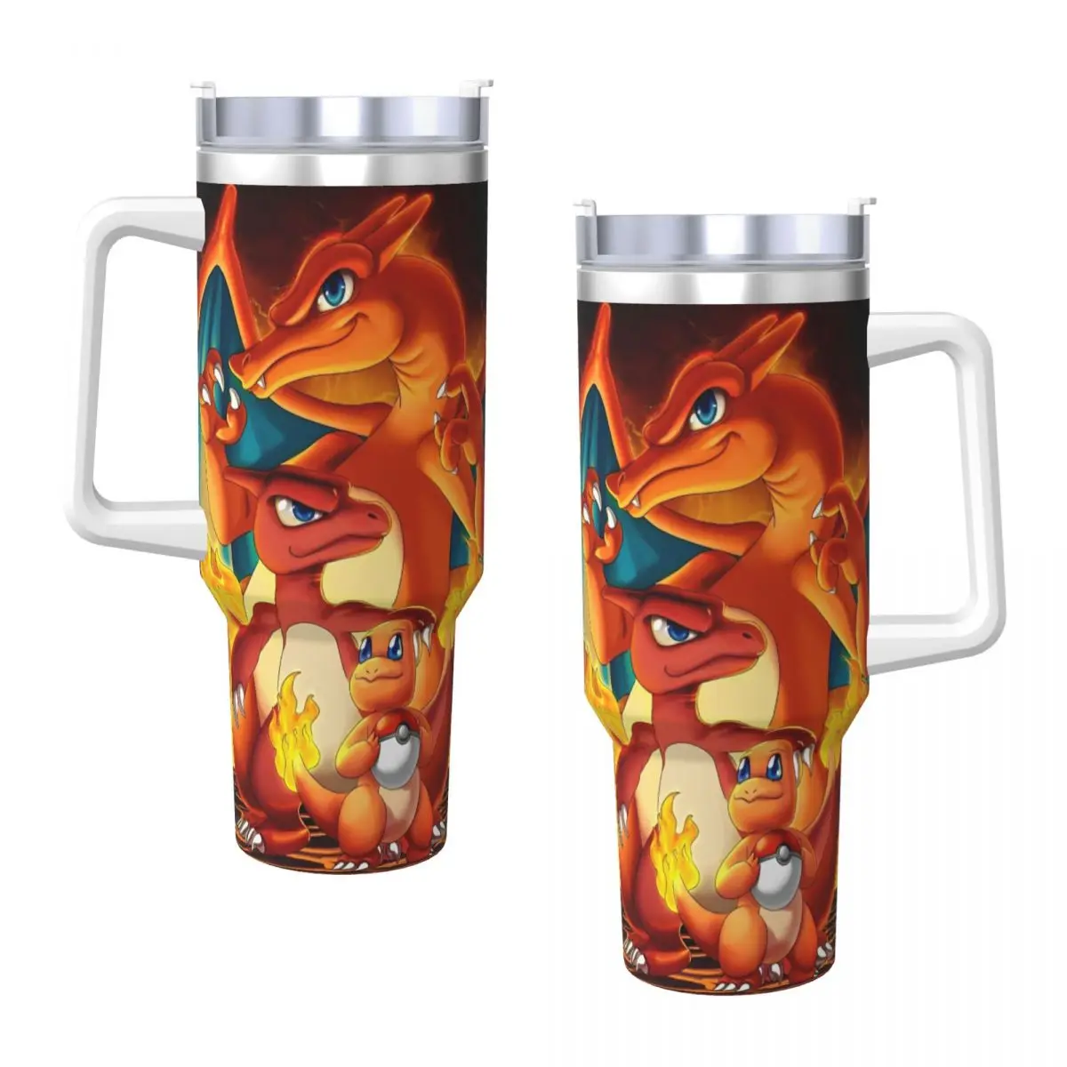 Pokemon Charizard Cartoon Anime Tumbler Hot Drinks Water Bottle Insulated Stainless Steel Thermal Cups