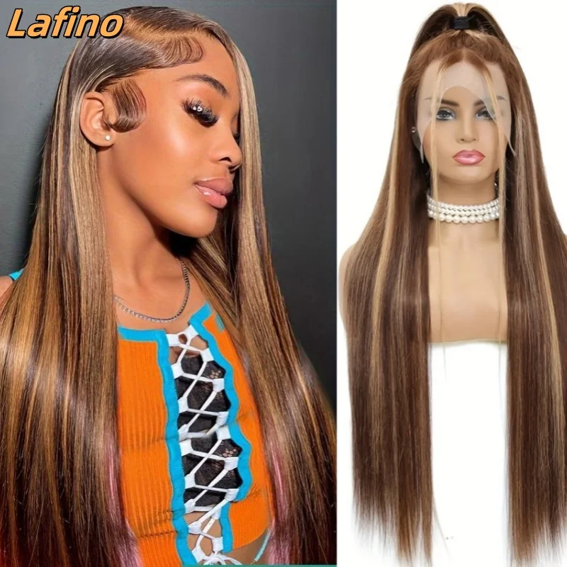 Straight HD Lace Front Wigs Highlight Wig Human Hair 13x4 13x6 HD Transparent Lace Frontal Wig Brazilian Wigs For Black Women