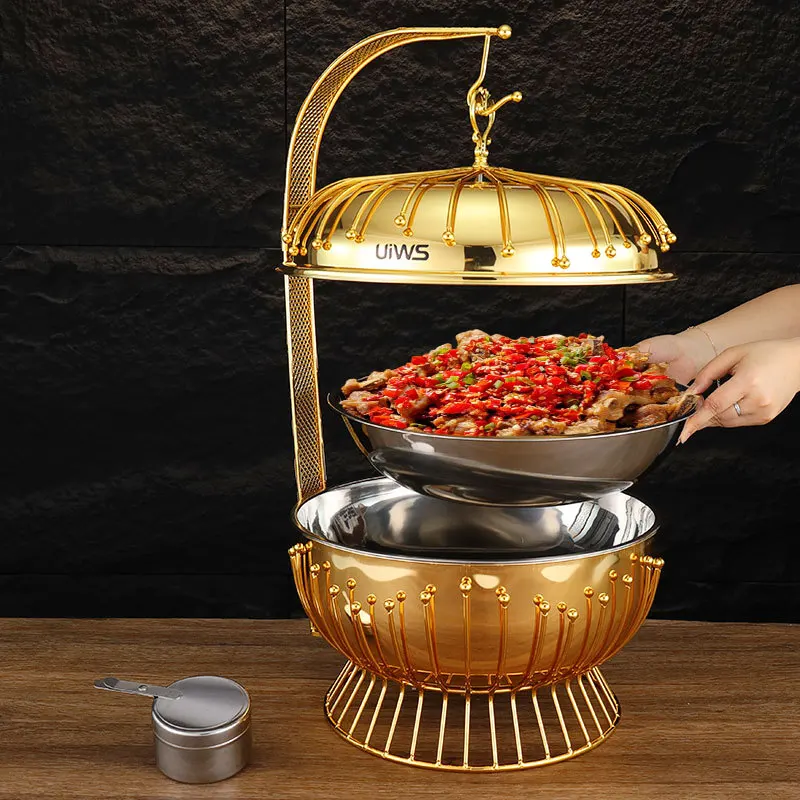 Stainless steel hanging furnace novel bead hanging cover dining furnace restaurant suitable for wrought iron light luxury