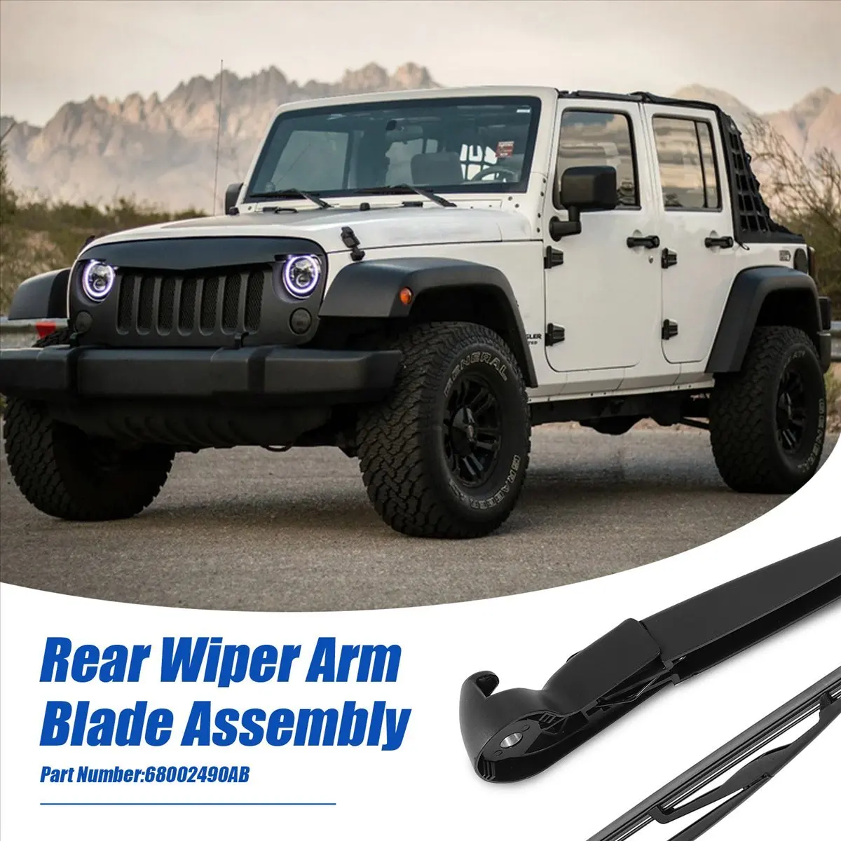 #78V (black)Rear Wiper Arm Blade Assembly - for Jeep Wrangler JK 2007-2016,Automotive Parts & Accessories