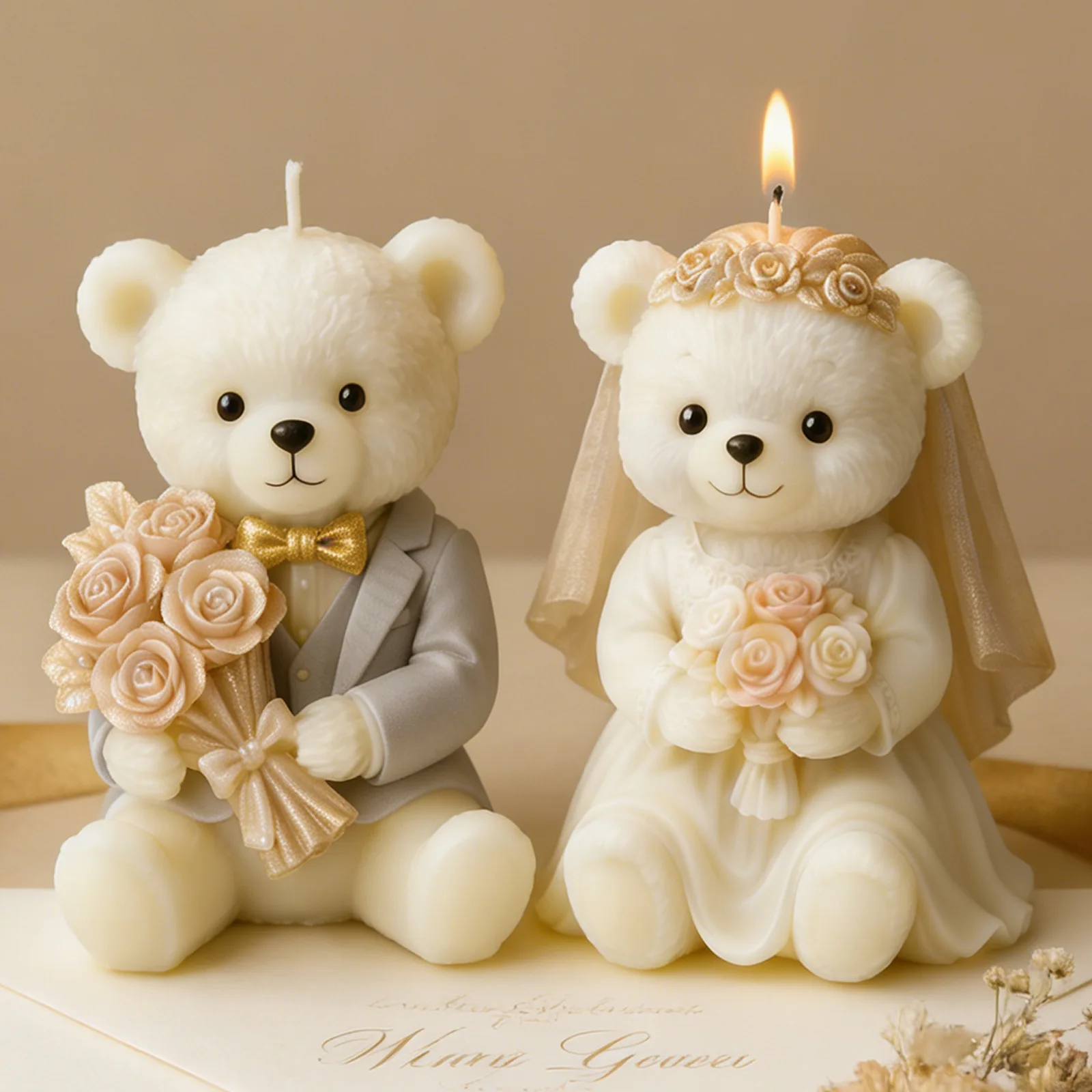 

DIY Handmade Creative Wedding Candle Molds Making Supplies Bear Candle Silicone Mold Making Kit