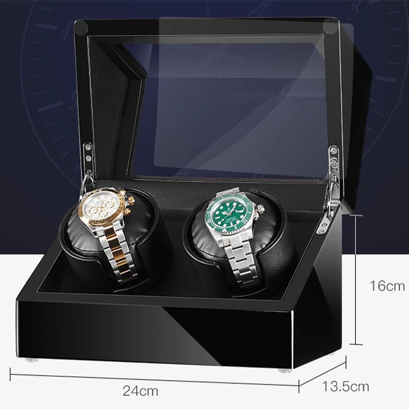 Watch Winders for Automatic Watches Unique Leather Automatic Winder with Double Flexible Plush Universal Pillow for Lady and Man