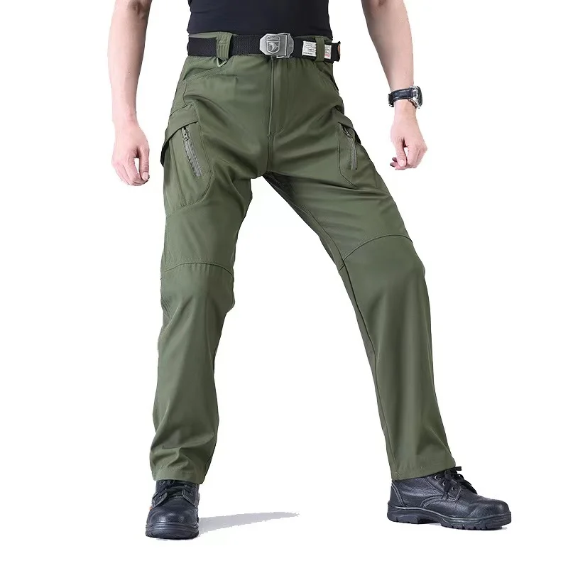 Männer 5XL Herbst Frühling Softshell Elastische Camping Wandern Trekking Angeln Jagd Hosen Outdoor Radfahren Training Cargo Hosen – Detail 11