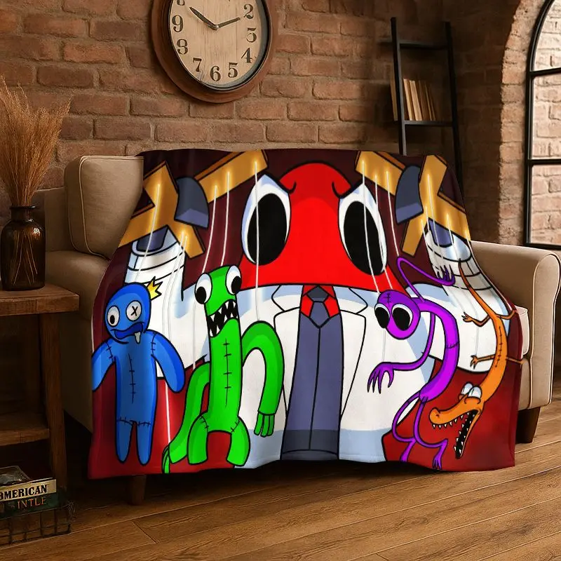 3D R-Rainbow F-Friends Horror Game Soft Plush Blanket,Flannel Throw Blanket for Living Room Bedroom Bed Sofa Cover Picnic Office