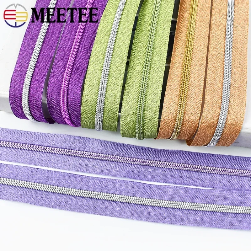 1/2/3/5Meters 5# Nylon Zipper Tapes for Sewing Bag Jacket Zippers By The Meter Coil Zips Repair Kit DIY Shoes Wallet Accessories