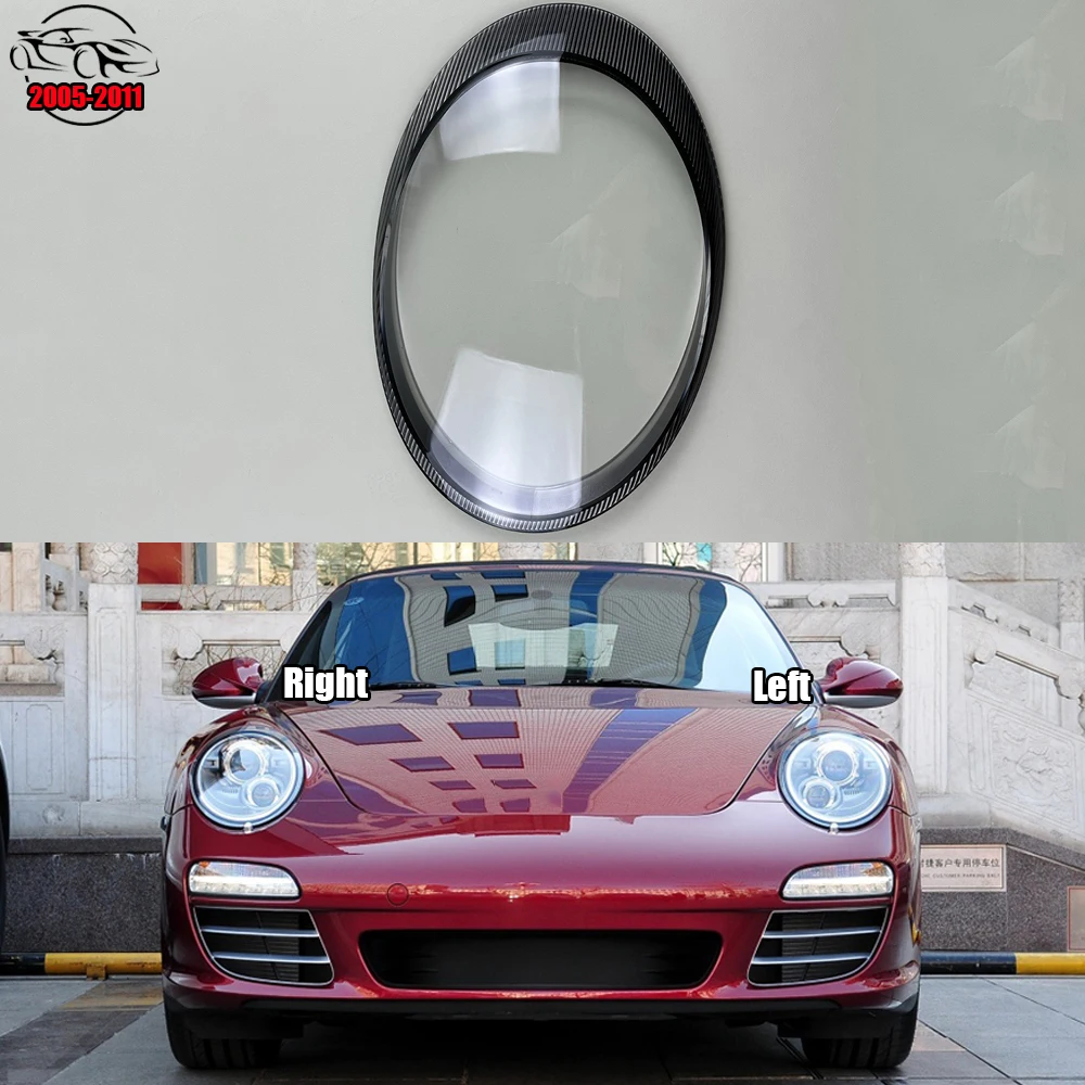 

For Porsche 911 997 2005-2011 Transparent Headlamp Lamp Shade Headlight Shell Lens Plexiglass Replace The Original Lampshade