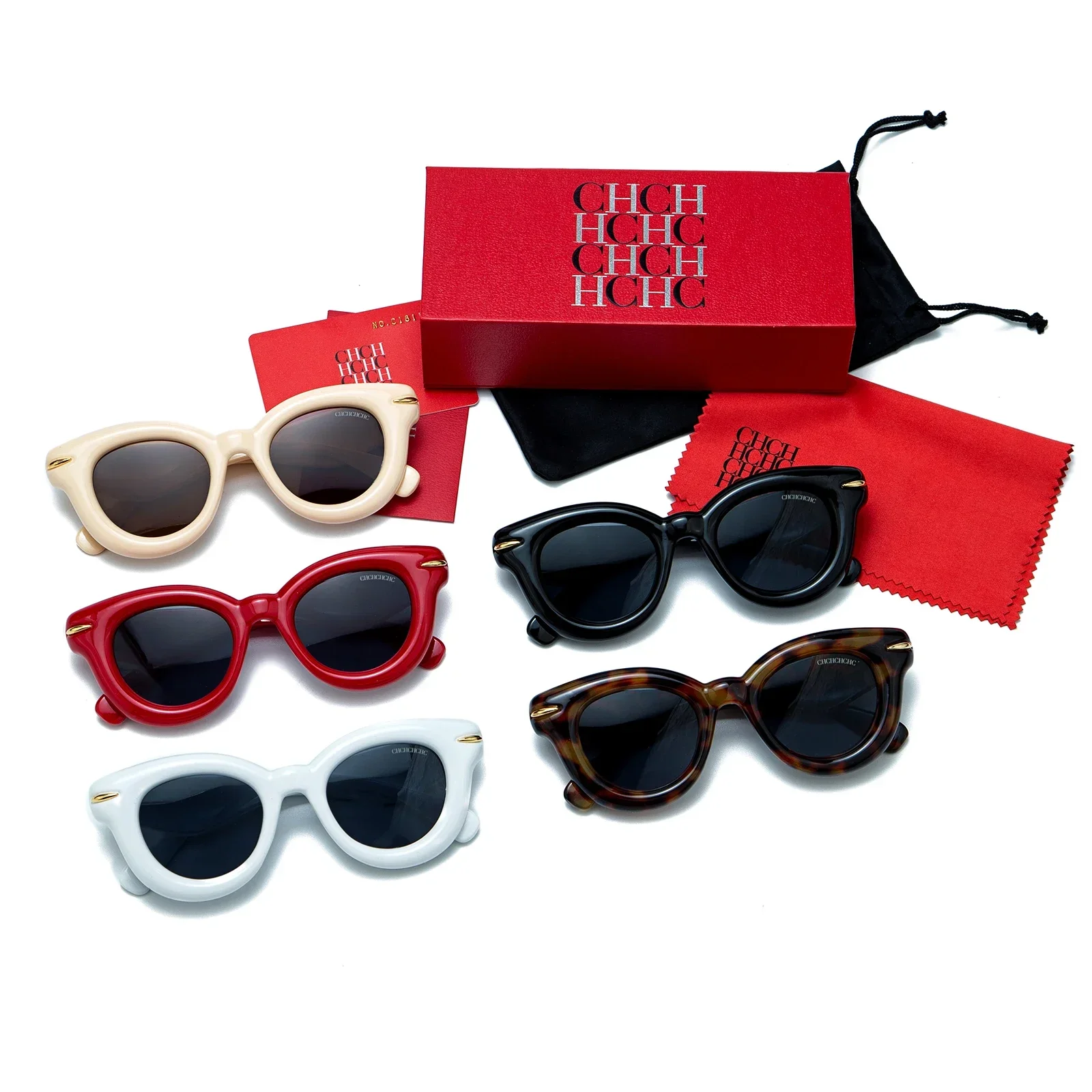 A Trendy European And American Inflatable Circular Personalized Fashionable Sunglasses Suitable For Women's Daily Wear