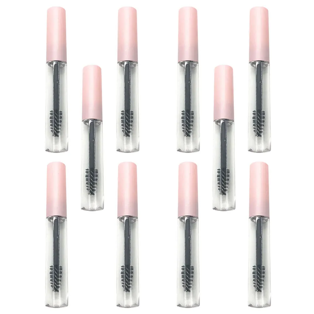 4 個の再利用可能な空のマスカラボトル透明軽量アイライナーチューブ容器 DIY 化粧品用外出先での保管用ピンク