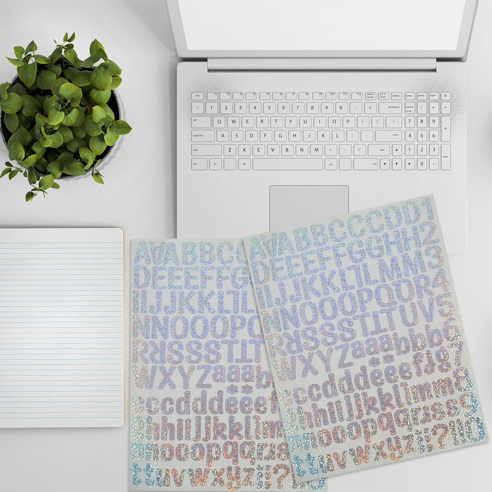 

10 Sheets Laser Letter Stickers Waterproof Removable Vinyl Alphabet Decals for DIY Craft Home Decor Mailbox Car Truck Glass