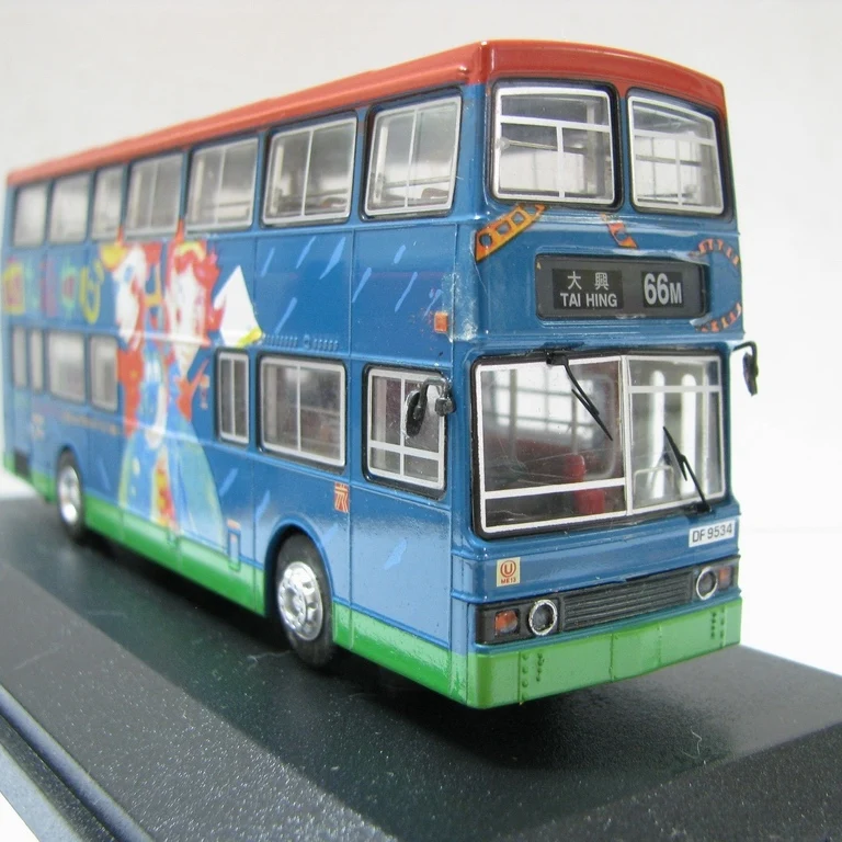Diecast escala 1:76 KMB de dos pisos BENZ-Benz O305 autobús Tai Hing 66M coche en miniatura de aleación juguete coleccionable regalo exhibición de recuerdo