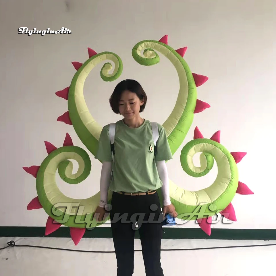 Adult Wearable Inflatable Flower Fairy Dancing Costume Parade Wings Blow Up Plant Vine Suit For Stage Show