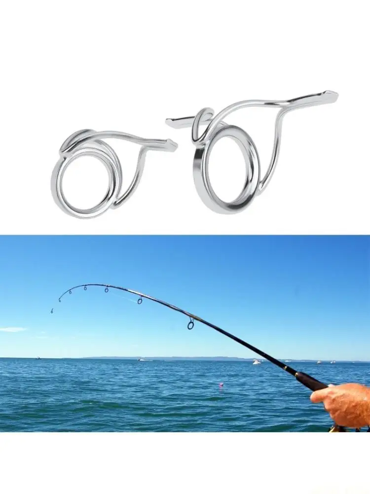 

U2JB 7pcs Stainless Steel Fishing Rod Eyelets Fishing Rod Poles Line Guides Top Rings Tackle Accessories