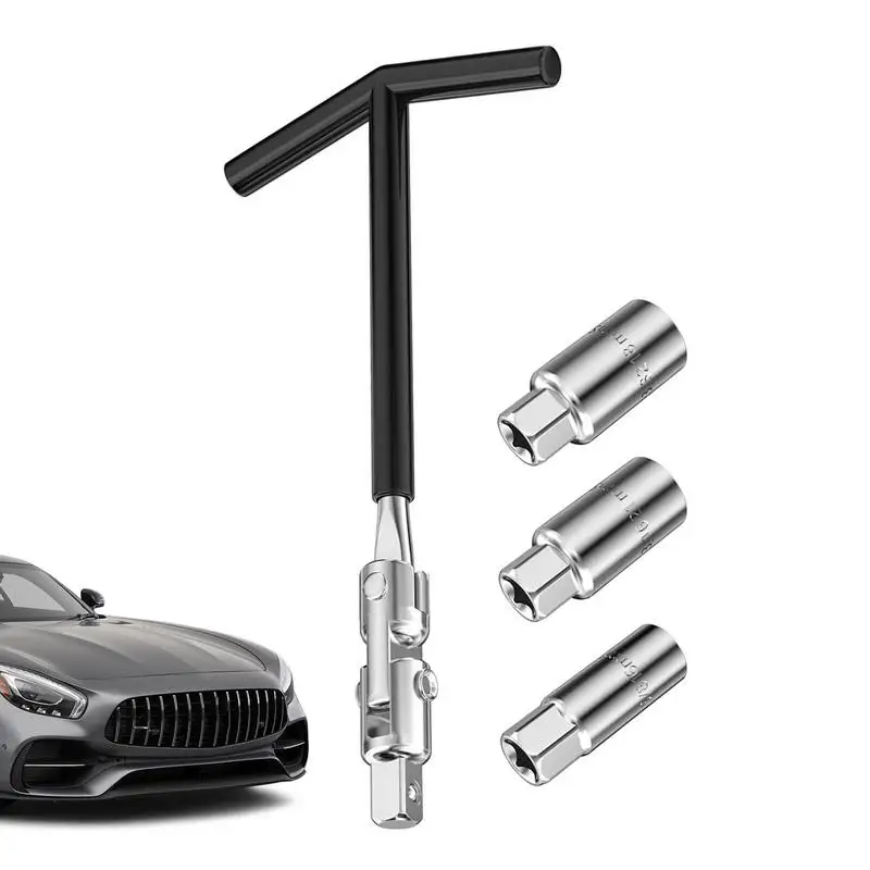 

Spark Plug Socket Carbon Steel Spark Plug Socket Wrench Kit With T-Handle Lightweight Car Part Repair Supplies For Trailer RV