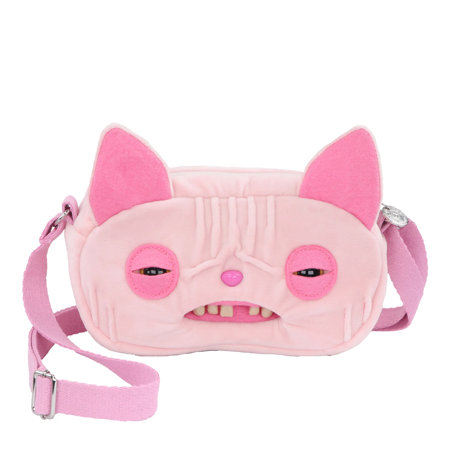 Fuggler Ugly Tooth Monster Plüschtasche, Umhängetasche, niedliche Plüsch-Geldbörse, Rucksack, Fuggs-Geldbörse, Mädchen-Cartoon-Tier mit Kettenriemen – Detail 9